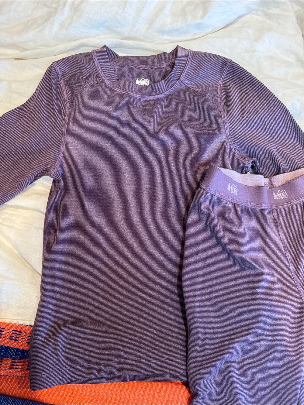REI co-op kids Purple Thermal Base Layer Set